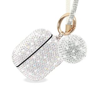 luxurious rhinestone airpods 3rd generation case,protective bling diamonds airpod 3 charging case cover, bling airpod gen 3 case gift for women (silver)