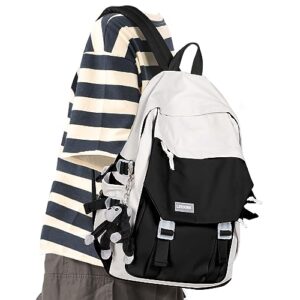 keyemp fashion backpacks for men women, 15.6 in lightweight travel bag casual daypack,cute backpack for aesthetic travel casual day pack,bags for work,gift, black