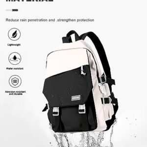 KEYEMP Fashion Backpacks for Men Women, 15.6 in Lightweight Travel Bag Casual Daypack,Cute Backpack for Aesthetic Travel Casual Day Pack,Bags for Work,Gift, Black