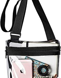 Clear Purses for Women Stadium Crossbody | Small Clear Bag Stadium Approved under 12x6x12 for Concert, Festival, Games Events