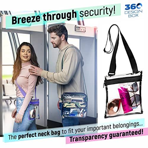 Clear Purses for Women Stadium Crossbody | Small Clear Bag Stadium Approved under 12x6x12 for Concert, Festival, Games Events