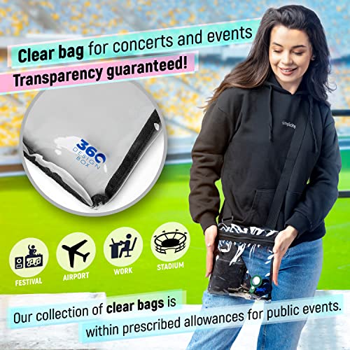 Clear Purses for Women Stadium Crossbody | Small Clear Bag Stadium Approved under 12x6x12 for Concert, Festival, Games Events