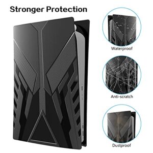 HEYSTOP PS5 Plates for PS5 Accessories, Hard Shockproof Cover PS5 Skins Shell Panels for PS5 Console, Anti-Scratch Dustproof Face Plates Replacement Accessories for Playstation 5 Disc Edition - Black