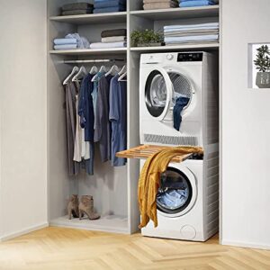 HHXRISE 24 inch Stacking Kit for Washer and Dryer, Saving Space and fixed connection frame for washing and drying machines,with pull-out laundry basket, including ratchet rope.