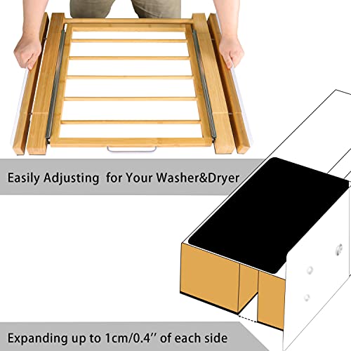 HHXRISE 24 inch Stacking Kit for Washer and Dryer, Saving Space and fixed connection frame for washing and drying machines,with pull-out laundry basket, including ratchet rope.