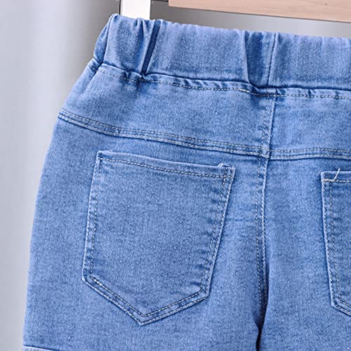 Venjoe Baby Girls Partten Embroidery Denim Shorty Shorts Summer Elastic Waist Bottoms Hot Pants Heart 2-3 Years