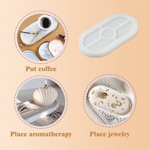 2Pcs DIY Resin Tray Mold,Oval Silicone Coaster Mold, Resin Casting Silicone Mold for Craft Jewelry Storage, Office Home Decoration Supplies Ideal Present (M)