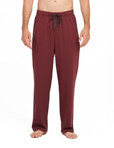 lapasa men's soft knit pajama pants comfy sleepwear loungewear solid pj bottoms with pockets nightwear yoga meditation m23 medium (knit) burgundy