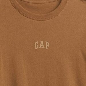 GAP Mens Relaxed Fit Long Sleeve Logo T-Shirt Bright Brown