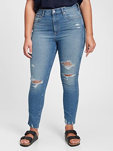 GAP Womens High Rise Vintage Slim Fit Jeans, Medium Rock, 29 Regular US