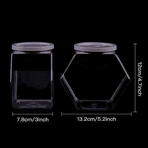 4 Pcs 28.7 fluid oz Candy Jars with Lids, Plastic Candy Jars for Candy Buffet, Clear Cookie Jars for Kitchen Counter, Cookie Container Candy Holder for Candies, Jelly Beans, Dog Treats, Snacks