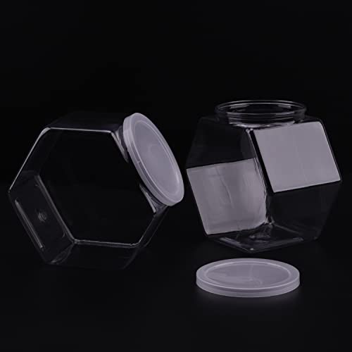 4 Pcs 28.7 fluid oz Candy Jars with Lids, Plastic Candy Jars for Candy Buffet, Clear Cookie Jars for Kitchen Counter, Cookie Container Candy Holder for Candies, Jelly Beans, Dog Treats, Snacks
