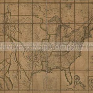 INFINITE PHOTOGRAPHS 1819 Map| Map of The United States of America : with The contiguous British and Spanish pos