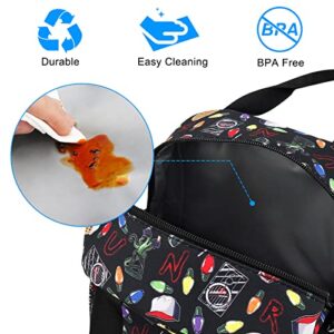 NIGEER Stranger Lunch Bag Things Lunch Box Leakproof Cooler Lunch Box for Men Women Reusable Thermal Tote Bag for Office Work School Picnic Beach