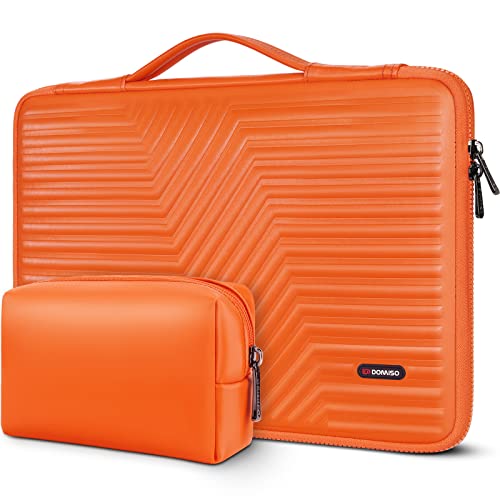 DOMISO 17 inch Laptop Sleeve with Handle Shockproof Waterproof EVA Protective Case for 17.3" Dell Inspiron/MSI GS73VR Stealth Pro/IdeaPad 320 321/HP Envy 17/LG Gram 17"/ROG Strix GL702VS, Orange