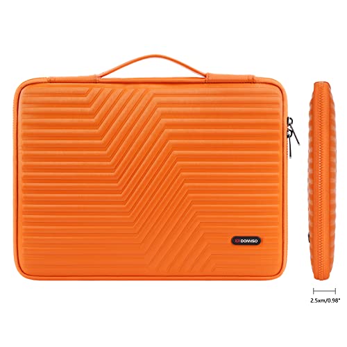 DOMISO 17 inch Laptop Sleeve with Handle Shockproof Waterproof EVA Protective Case for 17.3" Dell Inspiron/MSI GS73VR Stealth Pro/IdeaPad 320 321/HP Envy 17/LG Gram 17"/ROG Strix GL702VS, Orange