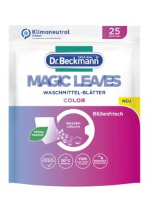 dr. beckmann magic leaves colour detergent sheets, pre-dosed & water-soluble wash sheets, space-saving and easy to use (1)