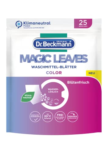 Dr. Beckmann Magic Leaves Colour Detergent Sheets, Pre-Dosed & Water-Soluble Wash Sheets, Space-Saving and Easy to Use (1)