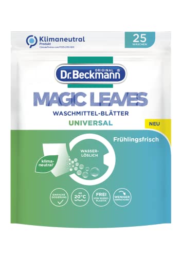 Dr. Beckmann Magic Leaves Universal Detergent Sheets, Pre-Dosed and Water-Soluble Wash Sheets, Space-Saving and Easy to Use