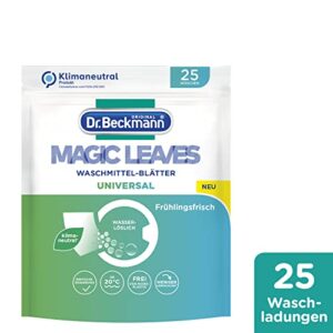 Dr. Beckmann Magic Leaves Universal Detergent Sheets, Pre-Dosed and Water-Soluble Wash Sheets, Space-Saving and Easy to Use