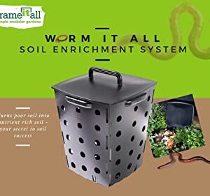 Frame It All Worm It All - Large Composting Bin, Enrich Soil Nutrients and Encourage Worm Castings, Produces Healthier Harvests, 12 Liter Capacity