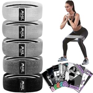 resistance bands for working out women - 5 booty bands for women and men best exercise bands, workout bands for workout legs butt glute - gym fitness fabric bands set for home with training guide