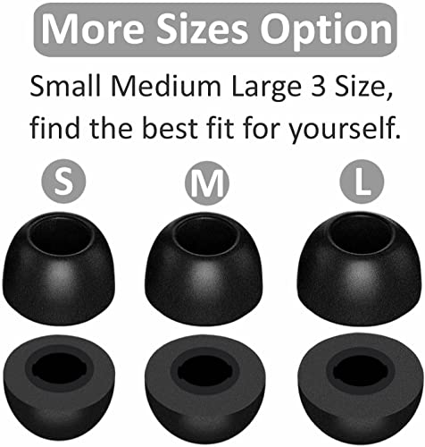 BLLQ Memory Foam Ear Tips Compatible with Anker Soundcore P2 / P3 and Other Sound Core T W S Earbuds, Foam Ear Buds Ear Cap Ear Plug Eartips, LMS 3 Size 3 Pairs , Black SC