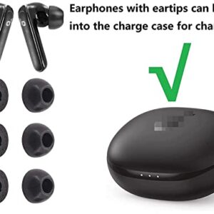 BLLQ Memory Foam Ear Tips Compatible with Anker Soundcore P2 / P3 and Other Sound Core T W S Earbuds, Foam Ear Buds Ear Cap Ear Plug Eartips, LMS 3 Size 3 Pairs , Black SC