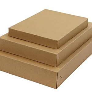 All Day Gifts 10 Assorted Kraft Gift Boxes with Lids - Thick Heavy Duty Kraft Apparel Boxes