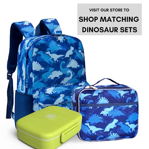 Fenrici Dinosaur Backpack for Boys, Kids, Boys' Backpack for School, Kids' Bookbags with Padded Laptop Compartment, Dinosaur, Blue, 17 Inch