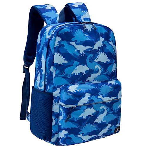 Fenrici Dinosaur Backpack for Boys, Kids, Boys' Backpack for School, Kids' Bookbags with Padded Laptop Compartment, Dinosaur, Blue, 17 Inch