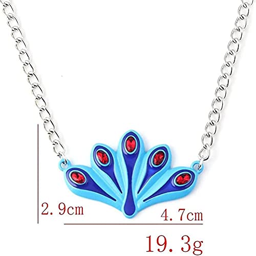 Lipeed Jewelry Blue Peacock Necklace, Blue Snake Bangle, Anime Peripheral Jewelry Necklace Bracelet Set Movie Game Jewelry Gift for Girls