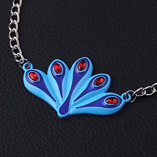 Lipeed Jewelry Blue Peacock Necklace, Blue Snake Bangle, Anime Peripheral Jewelry Necklace Bracelet Set Movie Game Jewelry Gift for Girls