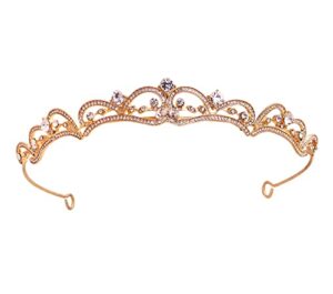 uongeod rhinestone crown crystal bridal tiara princess crown birthday crown tiaras and crowns for women and girls-gold