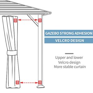 GARTOO 10' x 12' Patio Hardtop Gazebo - Outdoor Metal Hard Top with Fully Enclosed Zip Curtain & Breathable Mesh, Galvanized Steel Top Gazebo for Garden, Lawn, Outdoor Party (Black)