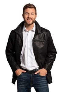 jp 1880 menswear big & tall plus size l-8xl leather jacket set black xxx-large 705620130