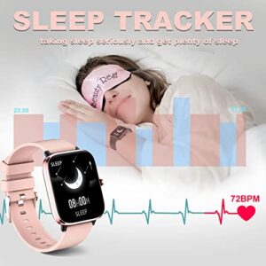 Smart Watch for Women(Answer/Calls) Fitness Tracher Smart Watch for Android and iPhone Compatible, Blood Oxygen Heart Rate Sleep Monitor Step, 1.7'' Full Touch TFT Screen Activity Tracker for Women