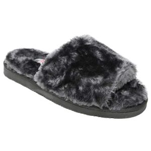 minnetonka women's lolo slipper sandal, charcoal, 8 w us