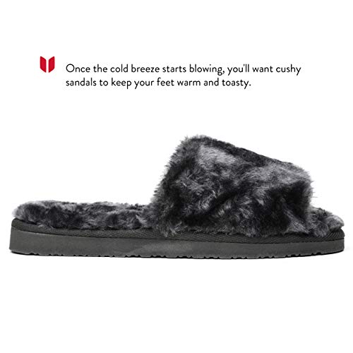 Minnetonka Women's Lolo Slipper Sandal, Charcoal, 8 W US