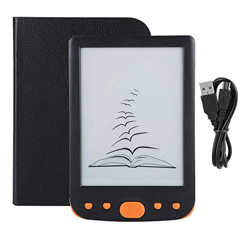 DOINGKING E-Book Reader, E-Ink Ink Screen E-Book Portable Splash Protection for Relaxing(Orange)