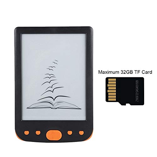 DOINGKING E-Book Reader, E-Ink Ink Screen E-Book Portable Splash Protection for Relaxing(Orange)