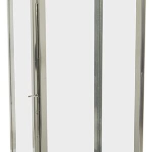 Deco 79 Stainless Steel Pillar Candle Lantern, 11" x 11" x 32", Silver