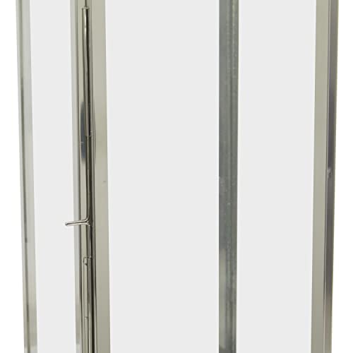 Deco 79 Stainless Steel Pillar Candle Lantern, 11" x 11" x 32", Silver