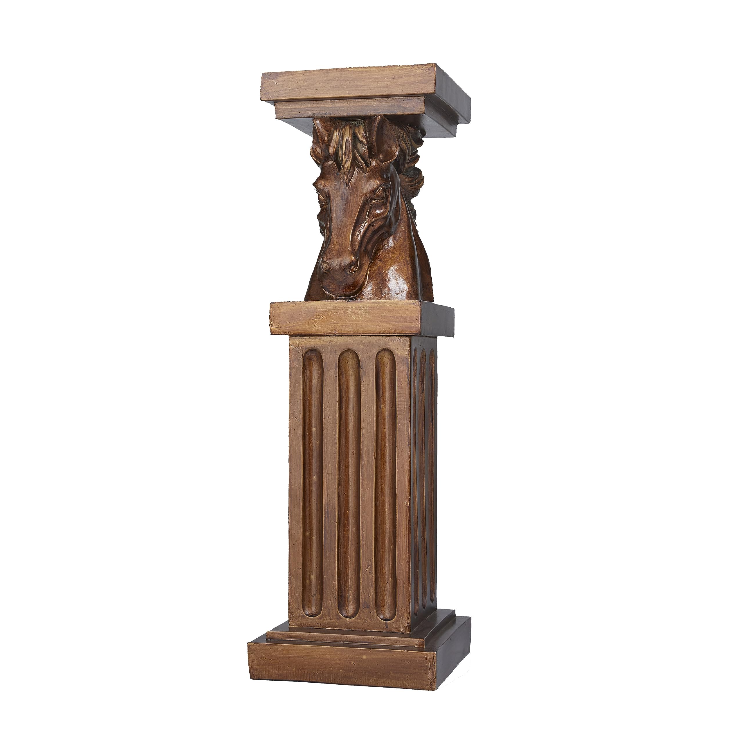 Deco 79 Traditional Polystone Pedestal Table, Large Size, Brown