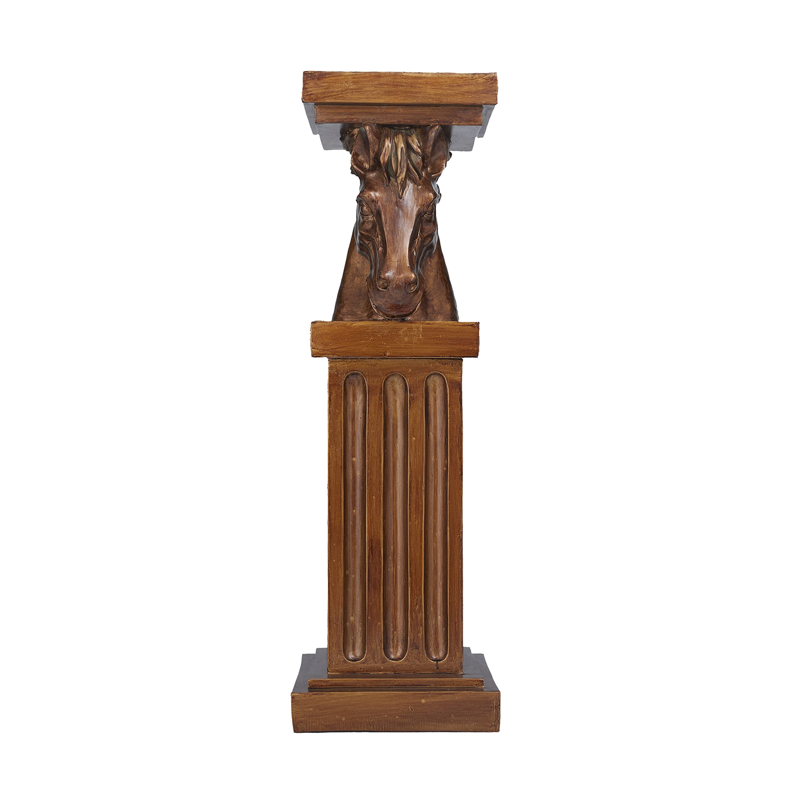 Deco 79 Traditional Polystone Pedestal Table, Large Size, Brown
