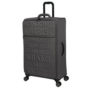 it luggage citywide 33" softside checked 8 wheel spinner, charcoal