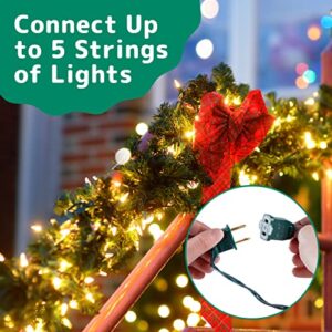 PREXTEX Christmas Lights (10 Feet, 50 Lights) - Clear White Christmas Tree Lights with Green Wire - Indoor/Outdoor String Lights - Warm White Twinkle Lights - Fairy Lights - Christmas String Lights