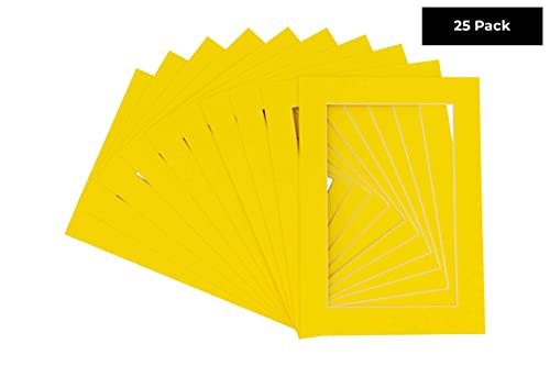 20x30 Mat for 24x36 Frame - Precut Mat Board Acid-Free Yellow 20x30 Photo Matte Made to Fit a 24x36 Picture Frame, Premium Matboard for Family Photos, Show Kits, Art, Picture Framing, Pack of 25 Mats