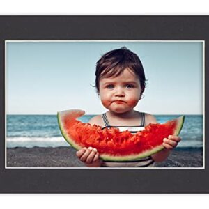 8x12 Mat for 11x14 Frame - Precut Mat Board Acid-Free Black 8x12 Photo Matte Made to Fit a 11x14 Picture Frame, Premium Matboard for Family Photos, Show Kits, Art, Picture Framing, Pack of 10 Mats