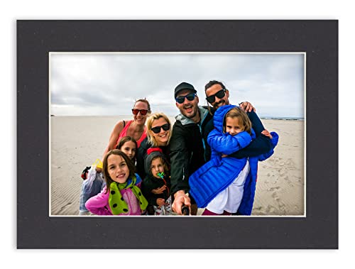 8x12 Mat for 11x14 Frame - Precut Mat Board Acid-Free Black 8x12 Photo Matte Made to Fit a 11x14 Picture Frame, Premium Matboard for Family Photos, Show Kits, Art, Picture Framing, Pack of 10 Mats